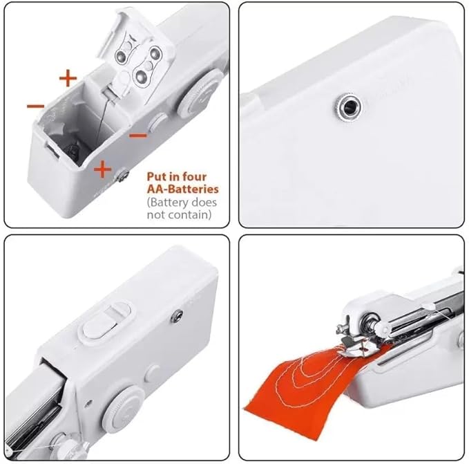 Portable mini hand sewing machine for quick fabric repairs