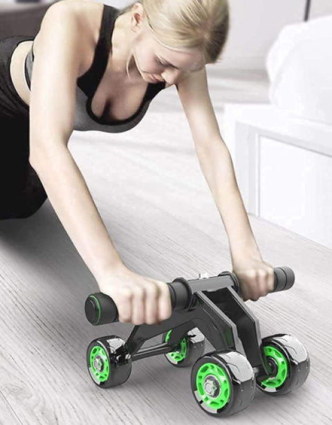Multi-Functional Lightweight Portable Trainer 4-Wheel Ab Roller and Push Up Bar - BUYSQUARE
