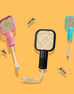 Mosquito Racket - 3 in 1 Mini Electric Fly Swatter Racket and Fly Zapper - BUYSQUARE