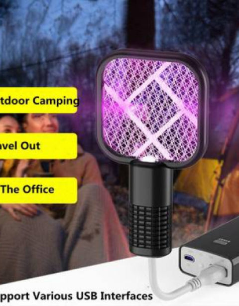 Mosquito Racket - 3 in 1 Mini Electric Fly Swatter Racket and Fly Zapper - BUYSQUARE
