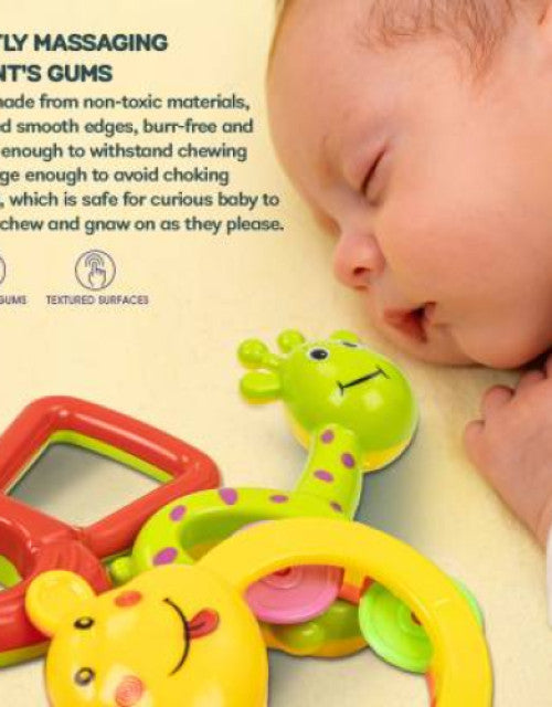 Newborn baby toys Rattles Set for Babies 0-6 Months, 5 Rattle Set - BUYSQUARE