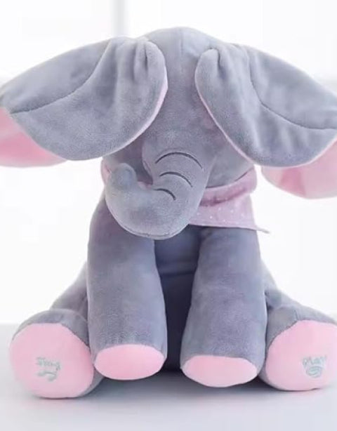 Peekaboo Interactive Elephant Musical Stuffed Toy, Animal Plush for Children - BUYSQUARE