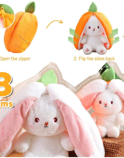 Plush Toy Pillow, Reversible Bunny, Cute Rabbit Sofa Pillow - BUYSQUARE