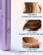 Rechargeable Mini Hair Straightener, Portable Cordless Hair Straightener Brush, 3 Adjustable Temp Flat Iron - BUYSQUARE
