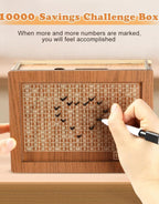 Wooden Money Piggy Bank, Money Saving Box, Gullak Rs.10000 Goal Tracker - BUYSQUARE