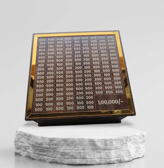 Wooden money saving piggy bank