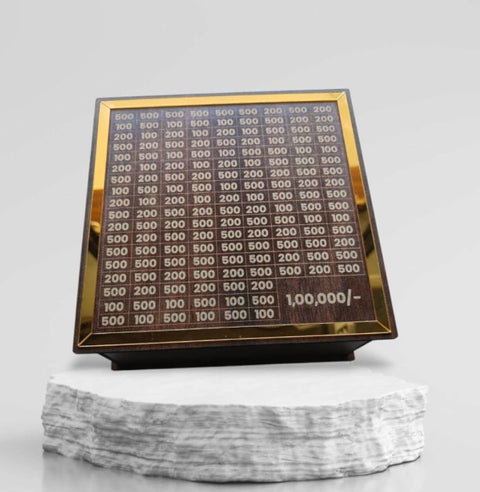 Wooden money saving piggy bank