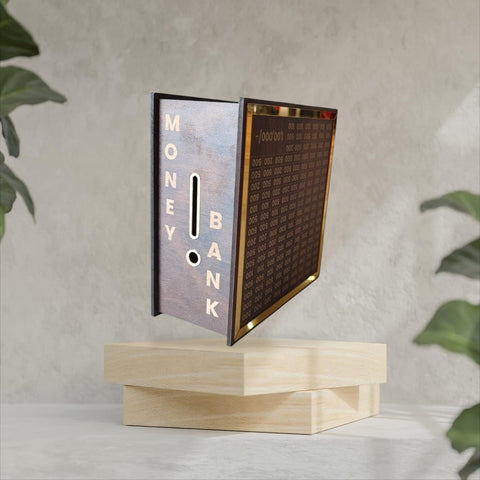 Wooden money saving piggy bank