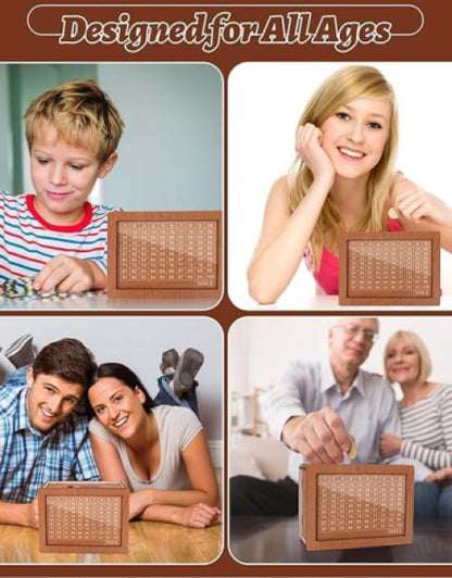 Wooden money saving piggy bank